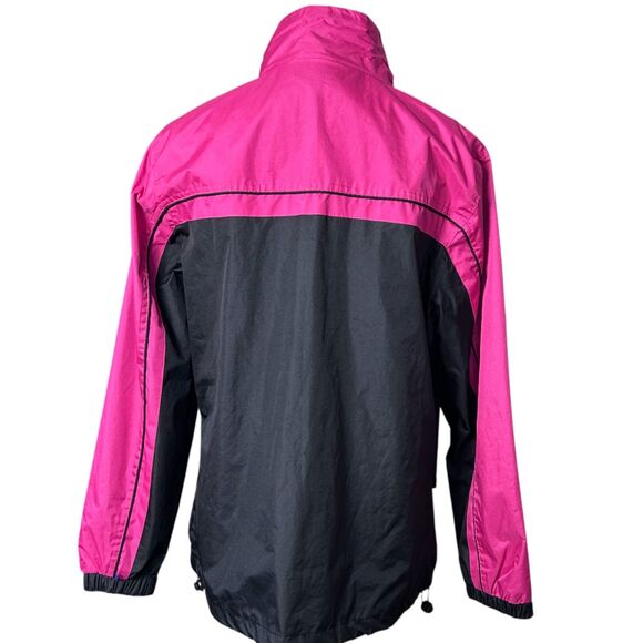 i5 Apparel Black Pink Windbreaker Jacket Size L Mesh Lined Zip Up - Picture 10 of 11